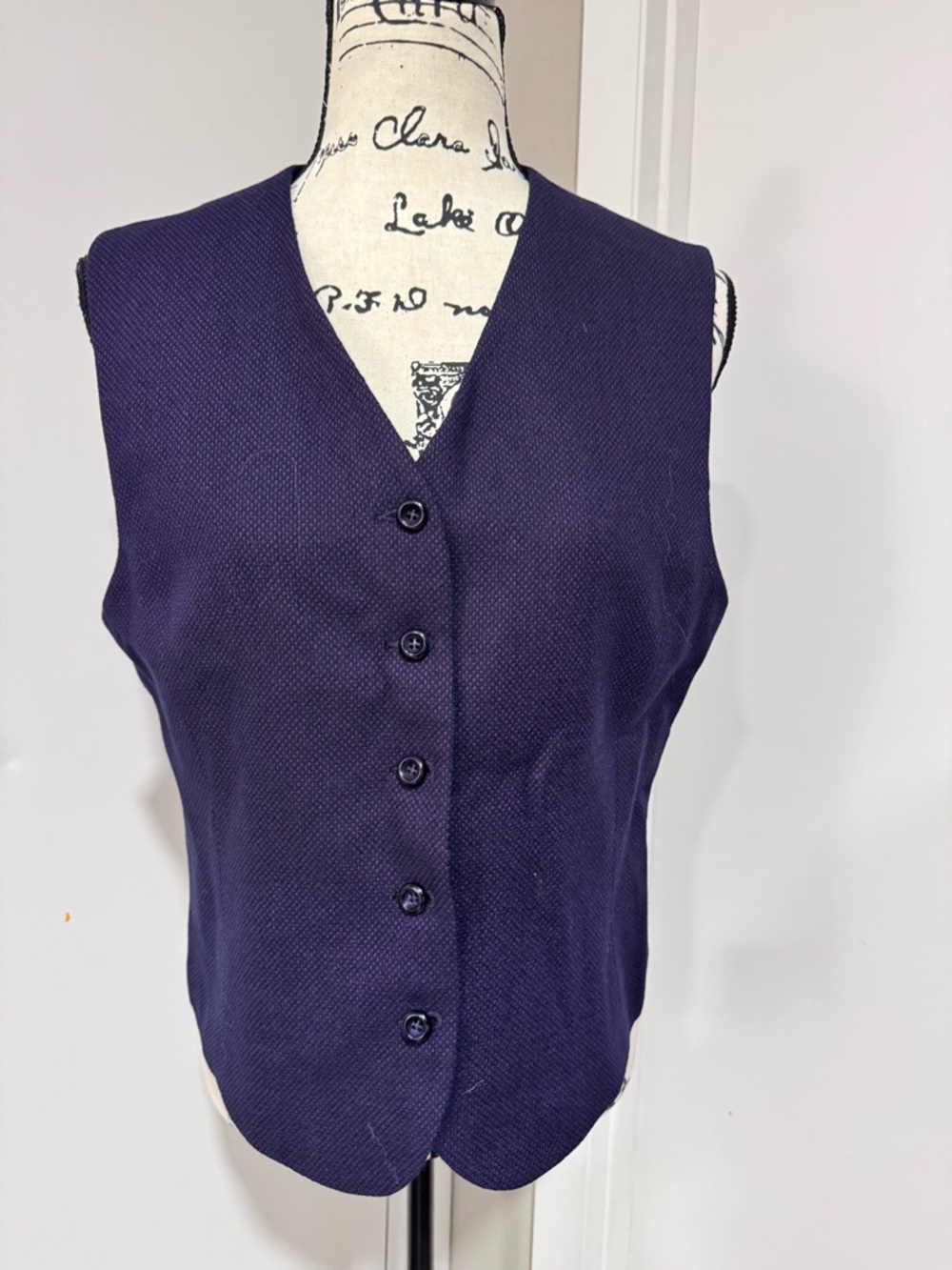 Liz Claiborne Purple Textured Button Front Vest